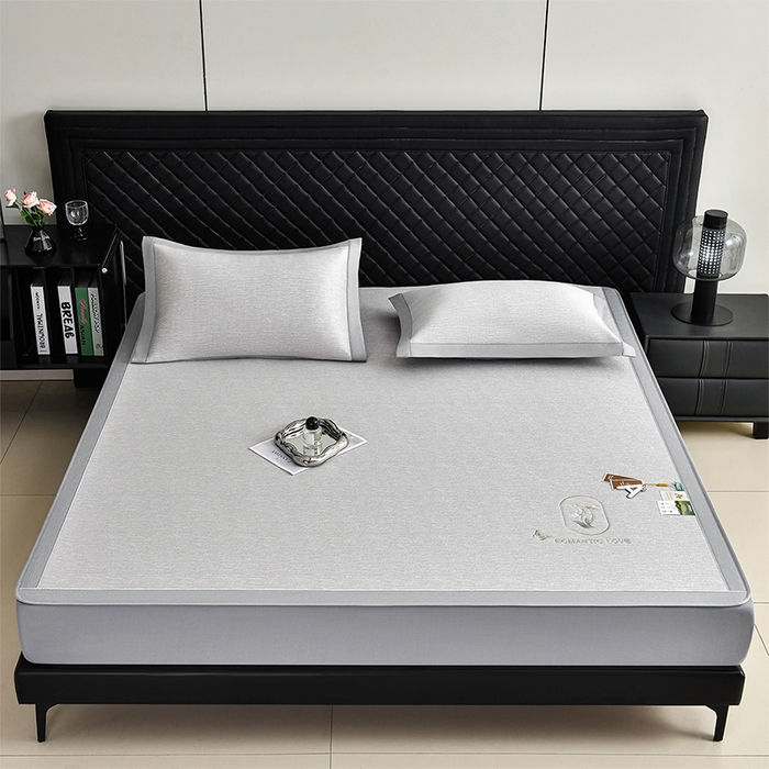 91家纺网 家纺一手货源 找家纺 （总）小牛席业 2026新款铃兰冷感冰丝席凉席席子床笠款