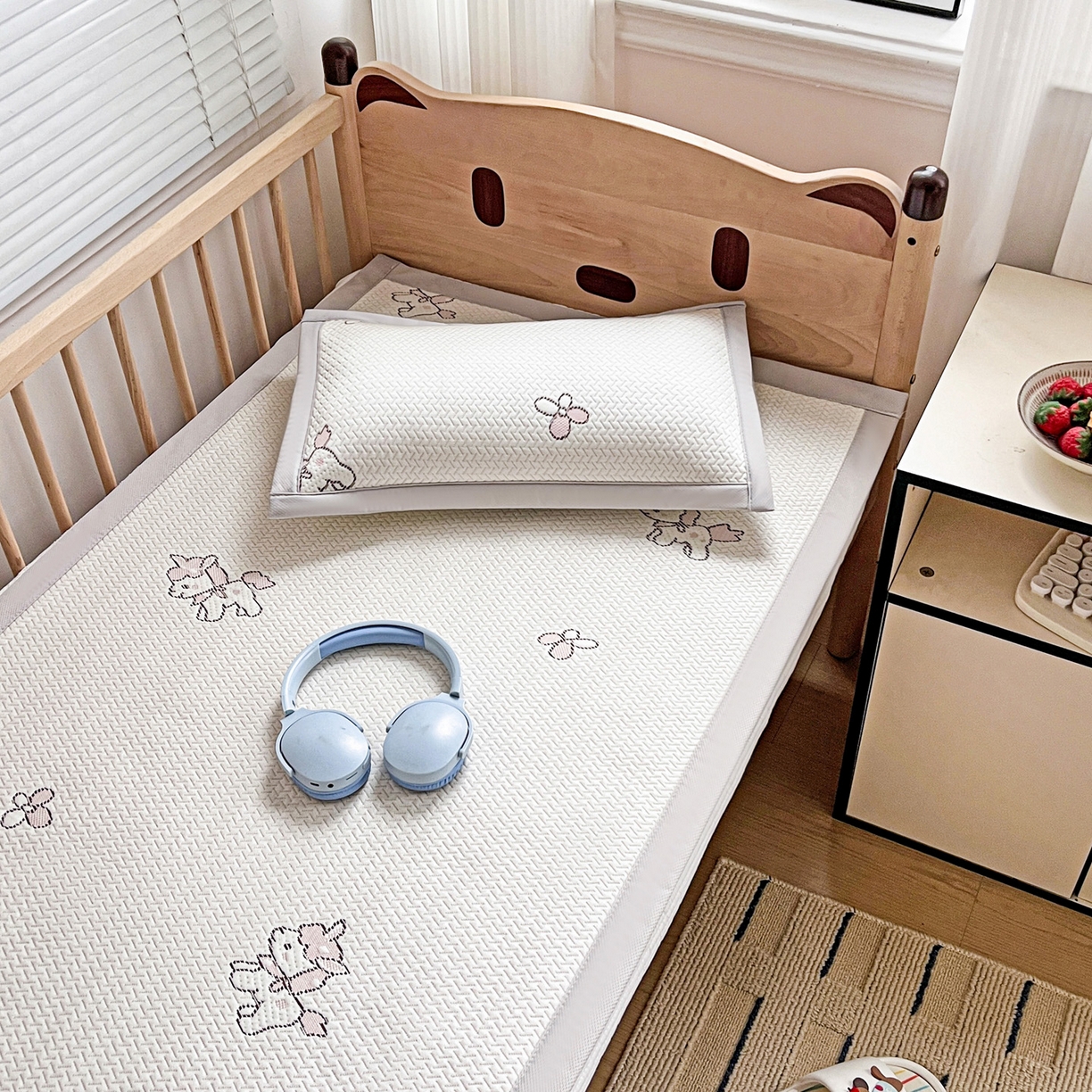 91家纺网 家纺一手货源 找家纺 富馨莱 2026年新款儿童幼儿园豆豆席凉席席子支持一件定制 吉祥小马