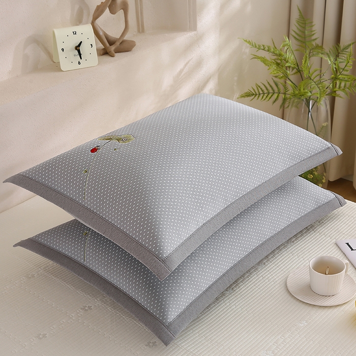 91家纺网 家纺一手货源 找家纺 （总）小牛席业 2026新款夏日荷塘PE凉感纤维冰丝夏凉枕套单品枕套单件