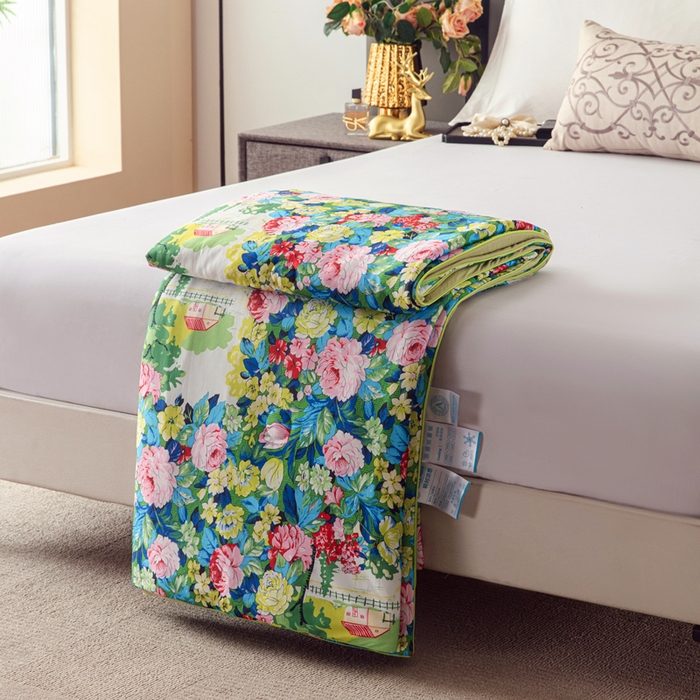 91家纺网 家纺一手货源 找家纺 （总）莉雅居 2026新款A类凉感丝数码印花工艺夏凉被-普罗旺斯