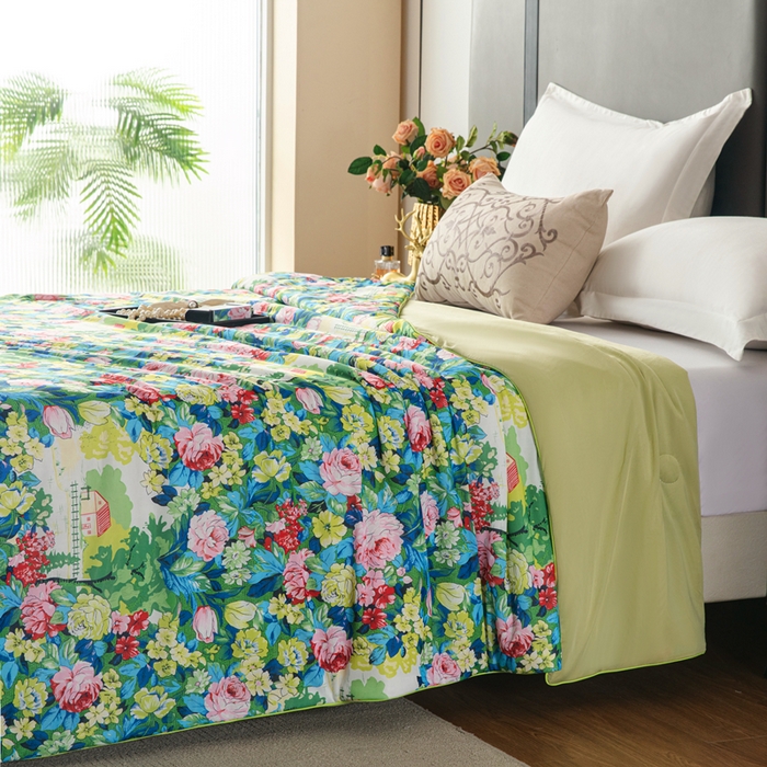 91家纺网 家纺一手货源 找家纺 （总）莉雅居 2026新款A类凉感丝数码印花工艺夏凉被-普罗旺斯