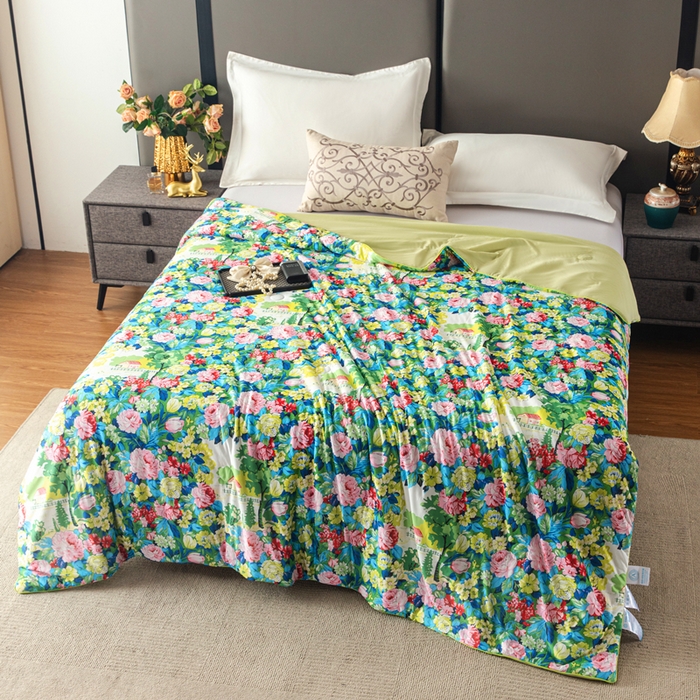 91家纺网 家纺一手货源 找家纺 （总）莉雅居 2026新款A类凉感丝数码印花工艺夏凉被-普罗旺斯