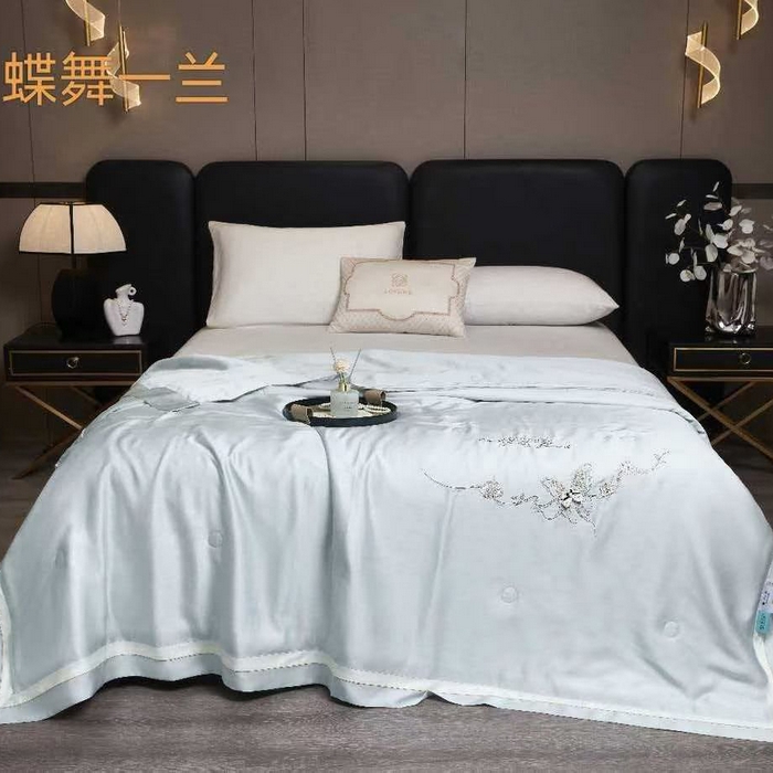 博尔菲 2026新款100%莱赛尔蚕丝夏被-蝶舞 蝶舞-兰