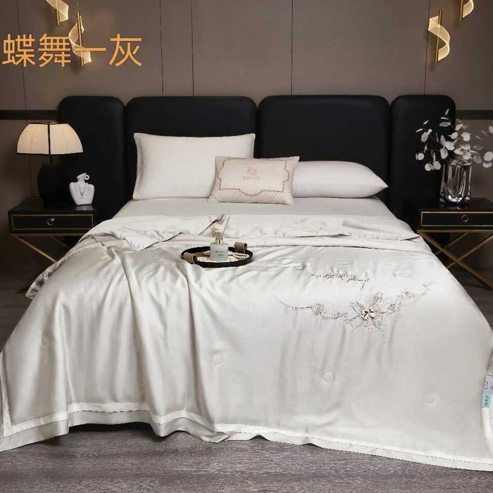 91家纺网 家纺一手货源 找家纺 （总）博尔菲 2026新款100%莱赛尔蚕丝夏被-蝶舞
