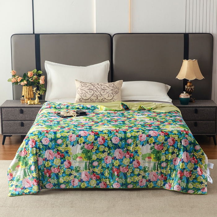 91家纺网 家纺一手货源 找家纺 （总）莉雅居 2026新款A类凉感丝数码印花工艺夏凉被-普罗旺斯