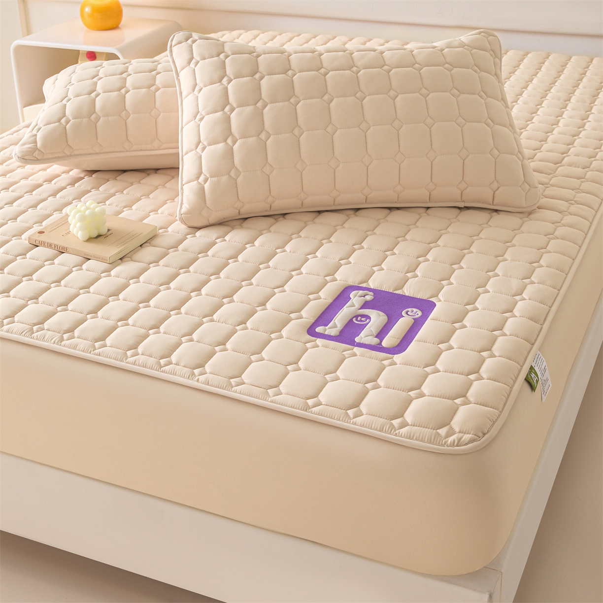 91家纺网 家纺一手货源 找家纺 居眠 2026新款A类棉花夹棉防水床笠-Hi smile Hi smile-卡