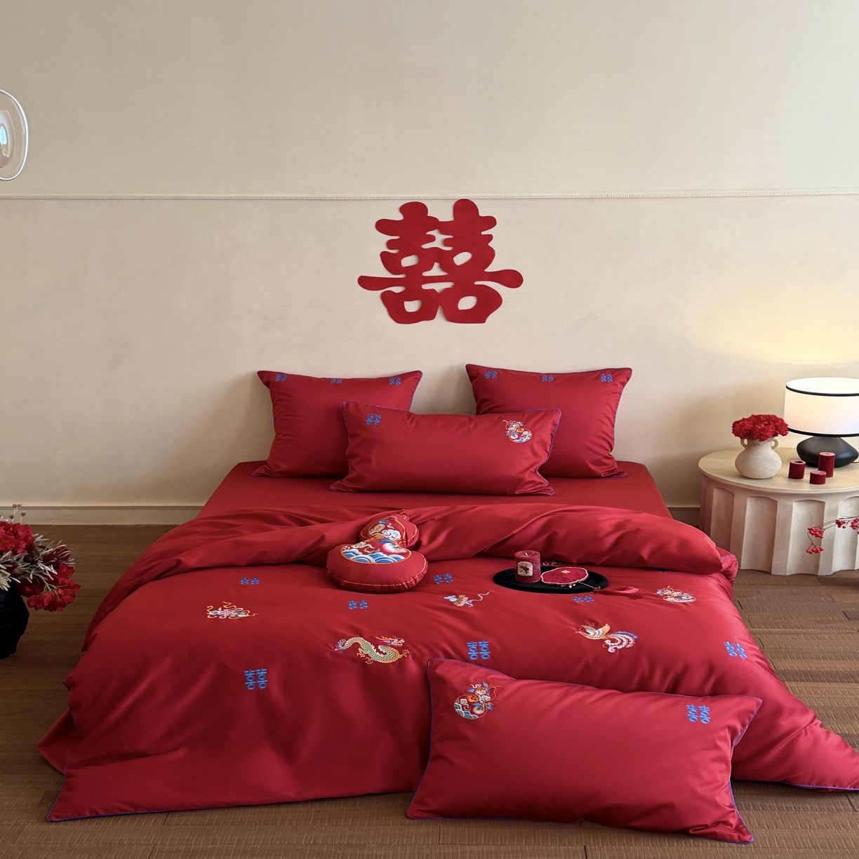 91家纺网 家纺一手货源 找家纺 （总）江涞  2026年新款100长绒棉高精密刺绣四件套—纳喜