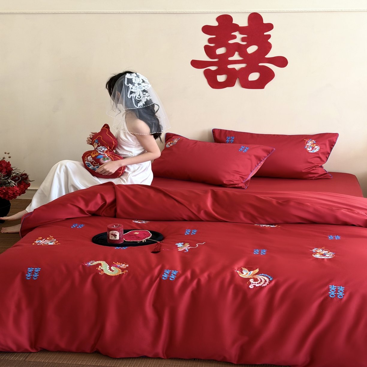 91家纺网 家纺一手货源 找家纺 （总）江涞  2026年新款100长绒棉高精密刺绣四件套—纳喜