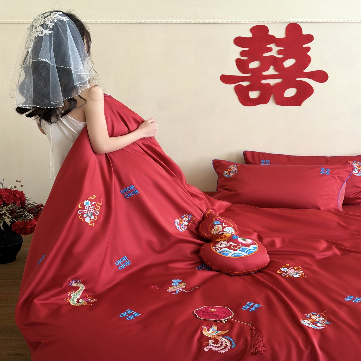 91家纺网 家纺一手货源 找家纺 （总）江涞  2026年新款100长绒棉高精密刺绣四件套—纳喜