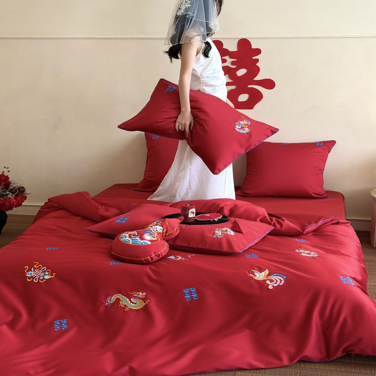 91家纺网 家纺一手货源 找家纺 （总）江涞  2026年新款100长绒棉高精密刺绣四件套—纳喜