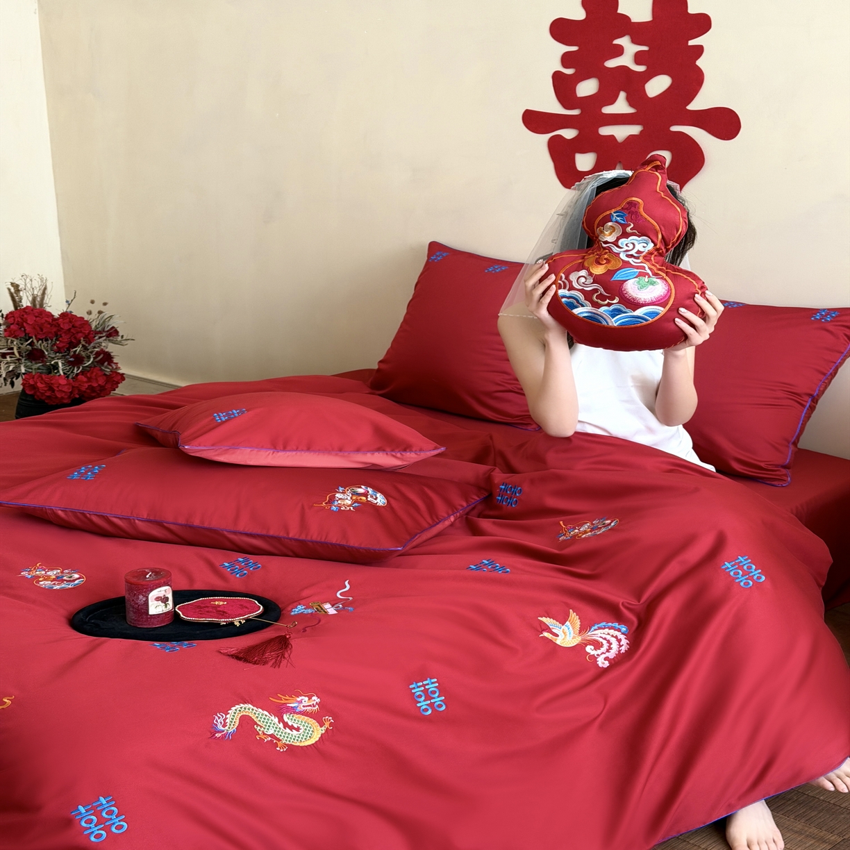 91家纺网 家纺一手货源 找家纺 （总）江涞  2026年新款100长绒棉高精密刺绣四件套—纳喜