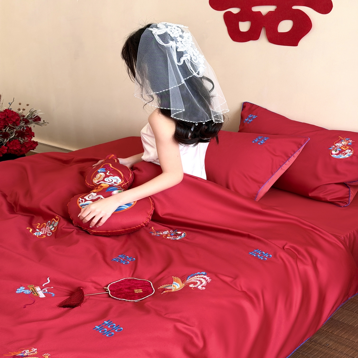 91家纺网 家纺一手货源 找家纺 （总）江涞  2026年新款100长绒棉高精密刺绣四件套—纳喜