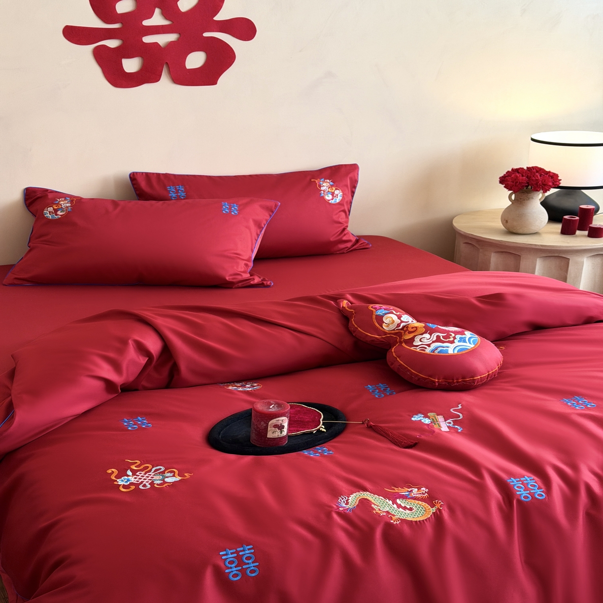 91家纺网 家纺一手货源 找家纺 （总）江涞  2026年新款100长绒棉高精密刺绣四件套—纳喜