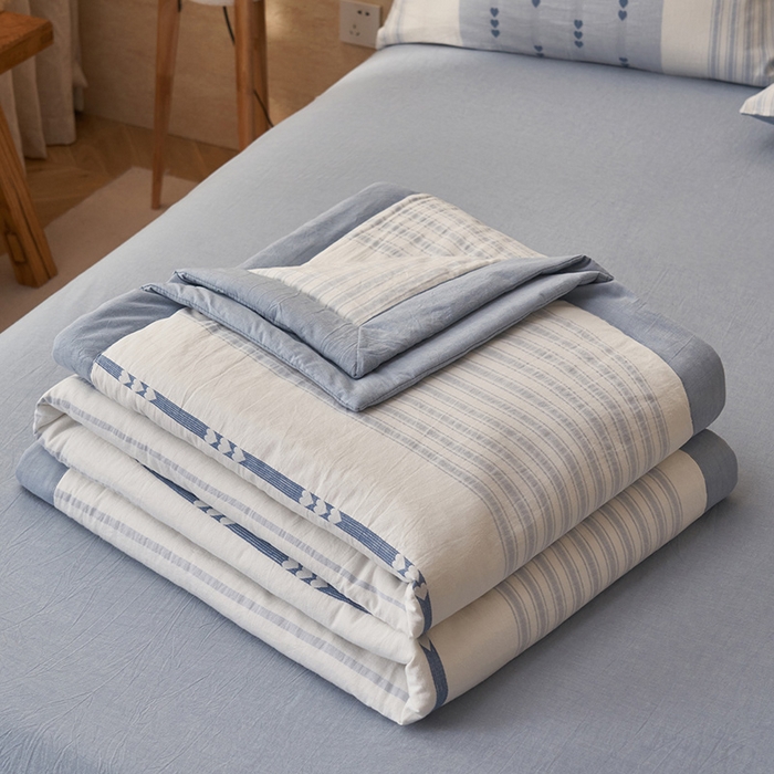 91家纺网 家纺一手货源 找家纺 （总）简如 2026新款全棉色织提花里外全棉夏凉被四件套