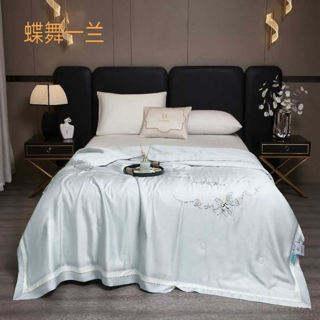 91家纺网 家纺一手货源 找家纺 （总）博尔菲 2026新款100%莱赛尔蚕丝夏被-蝶舞