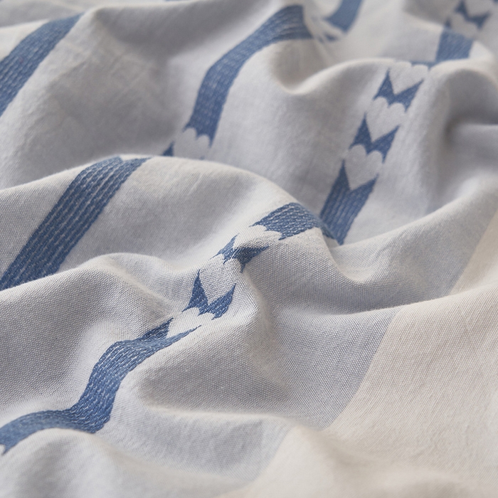 91家纺网 家纺一手货源 找家纺 简如 2026新款全棉色织提花里外全棉夏凉被四件套 爱心-兰