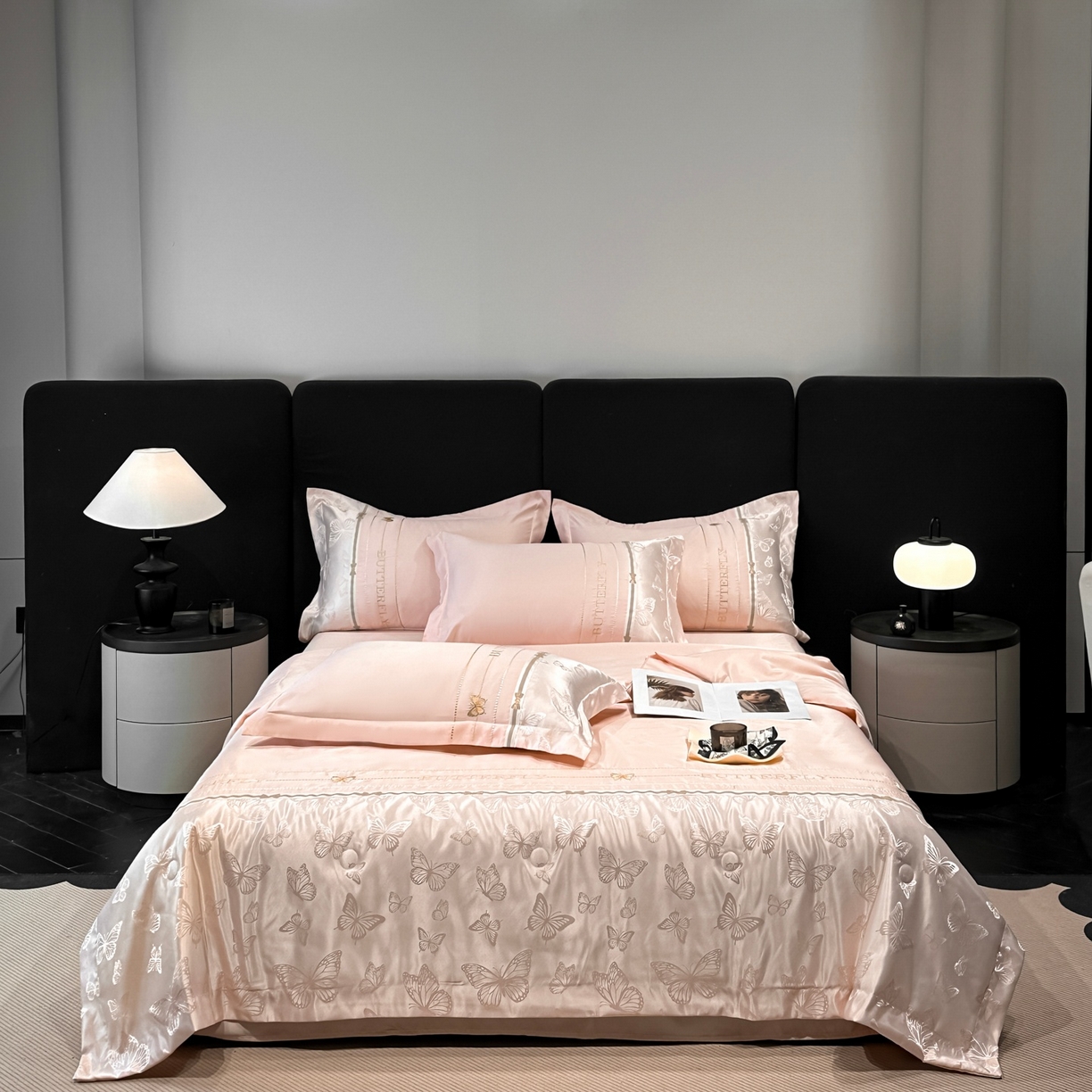 91家纺网 家纺一手货源 找家纺 （总）宇航家纺 2026春夏新款水洗真丝绣花夏被四件套夏凉被空调被—浮生蝶梦