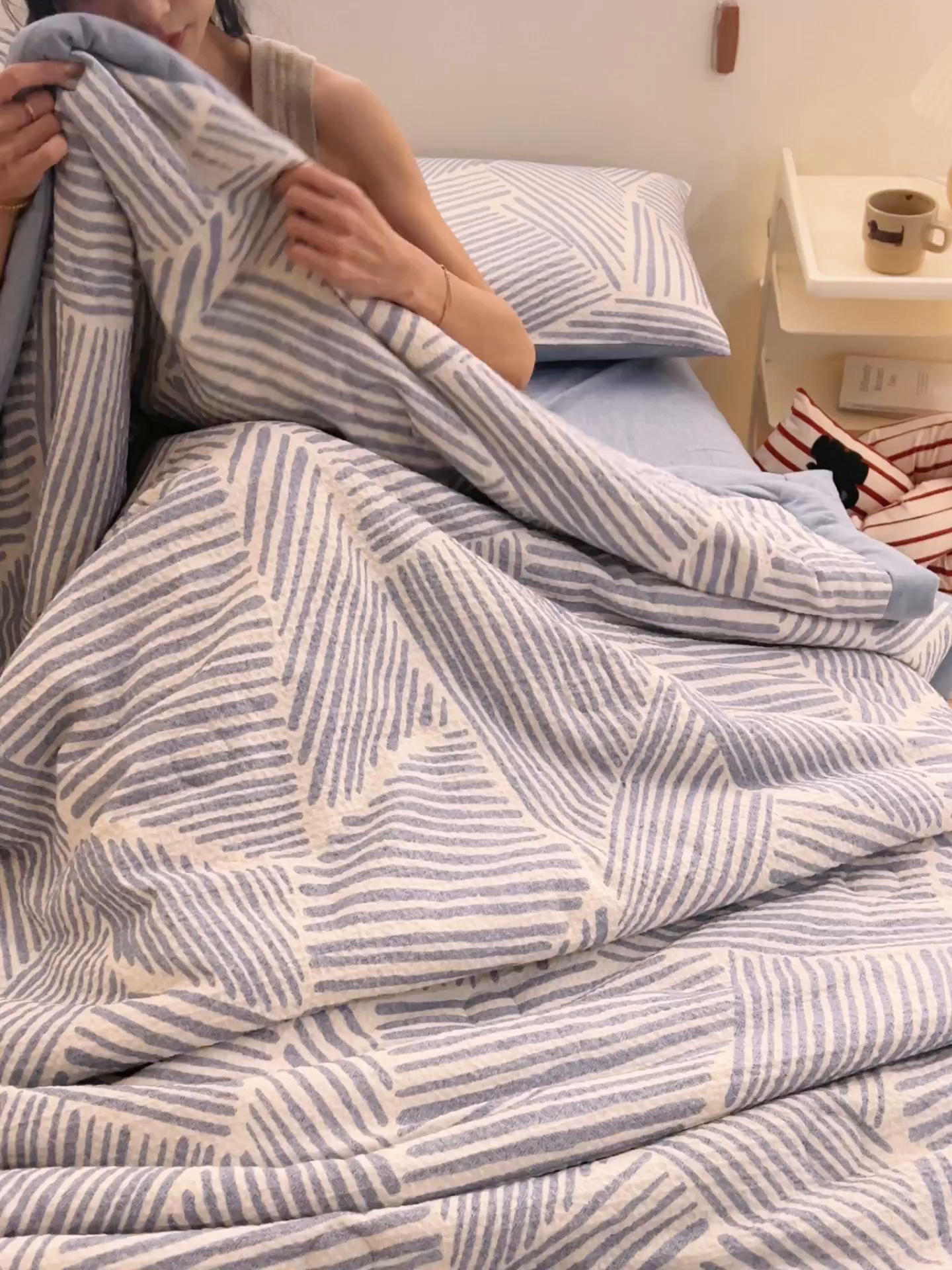 91家纺网 家纺一手货源 找家纺 （总）简如 2026新款里外全棉华夫格夏凉被四件套