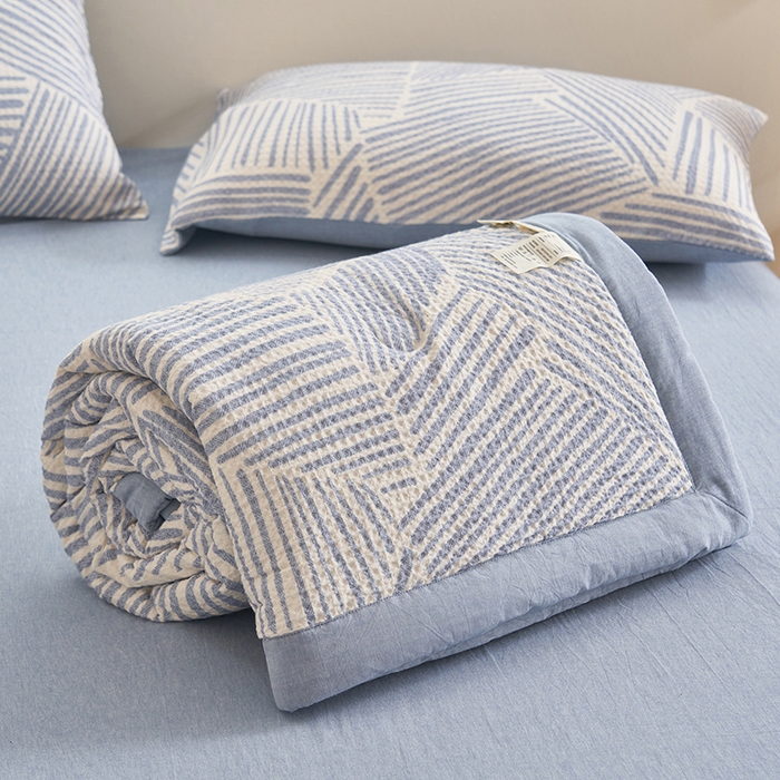 91家纺网 家纺一手货源 找家纺 （总）简如 2026新款里外全棉华夫格夏凉被四件套