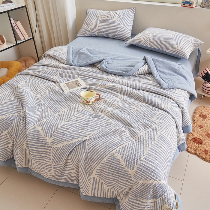 91家纺网 家纺一手货源 找家纺 （总）简如 2026新款里外全棉华夫格夏凉被四件套