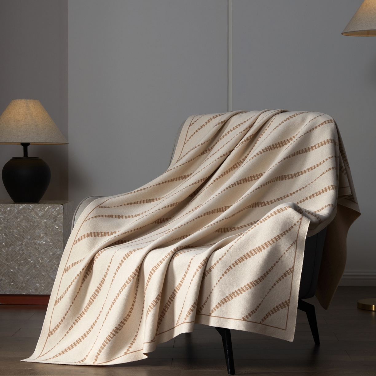 航途席业 2026春夏新款航空毯毛毯毯子 风尚线-小麦驼