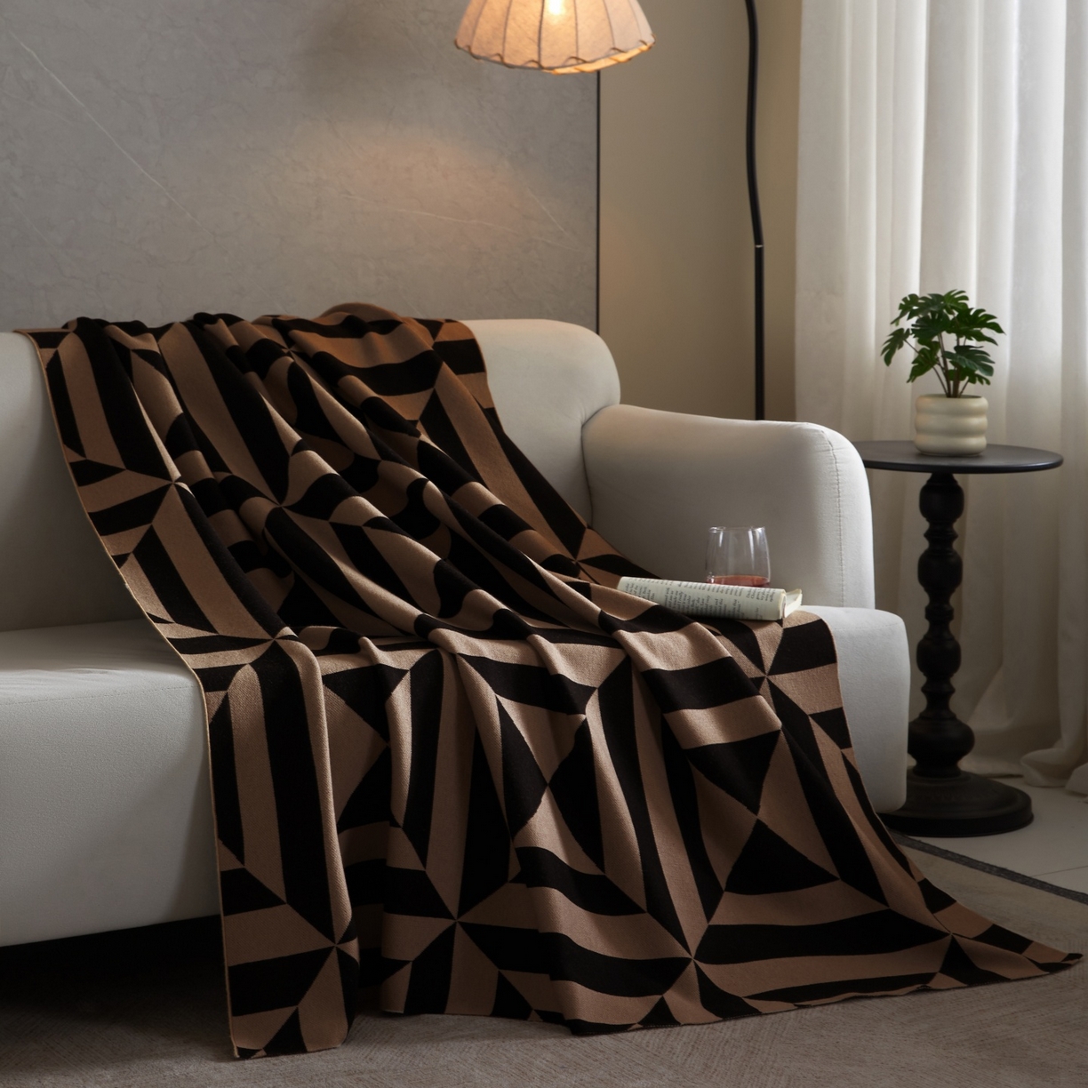 航途席业 2026春夏新款航空毯毛毯毯子 棋士-咖