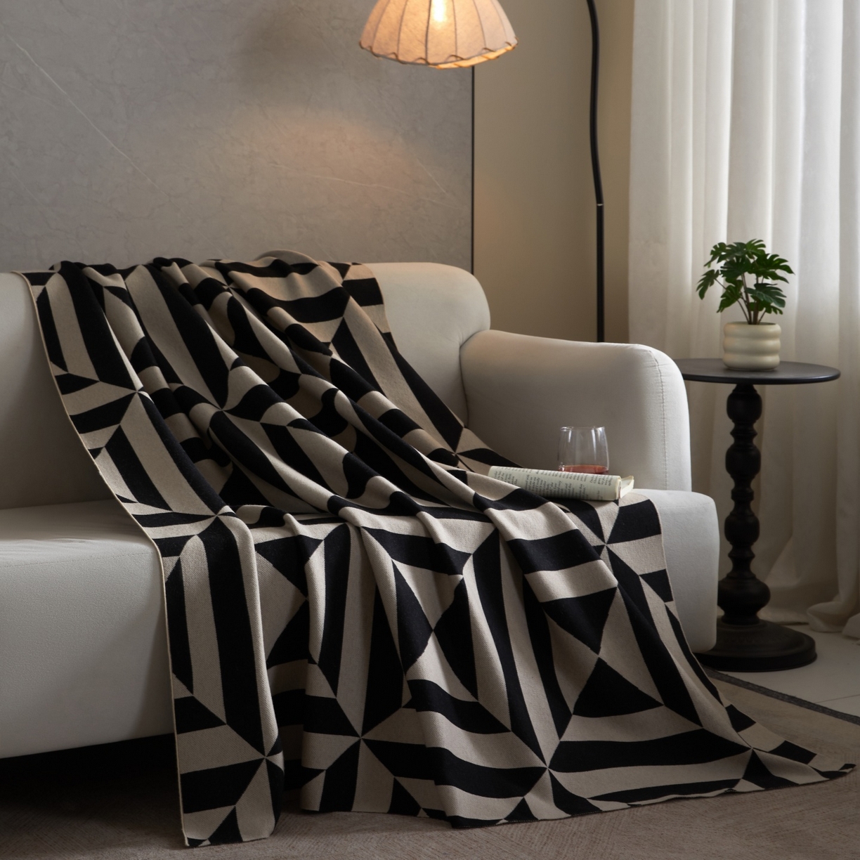 航途席业 2026春夏新款航空毯毛毯毯子 棋士-白