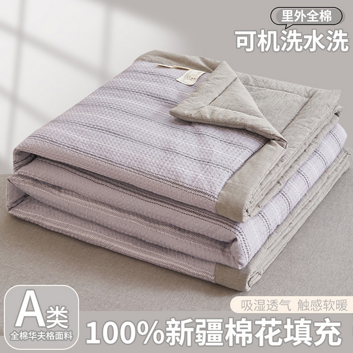 91家纺网 家纺一手货源 找家纺 （总）简如 2026新款里外全棉华夫格夏凉被四件套