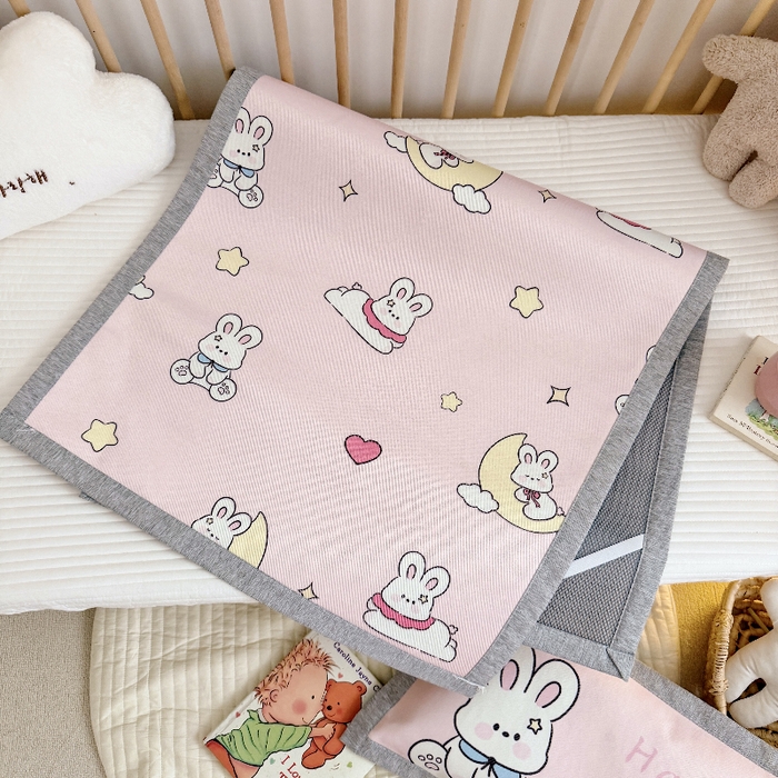 91家纺网 家纺一手货源 找家纺 萌宝家纺 2026新款A类儿童冰丝席900D加厚加密冰藤软席幼儿园席子 可爱兔子