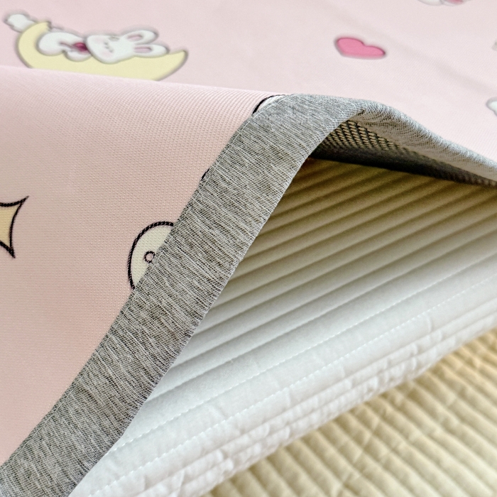 91家纺网 家纺一手货源 找家纺 萌宝家纺 2026新款A类儿童冰丝席900D加厚加密冰藤软席幼儿园席子 可爱兔子