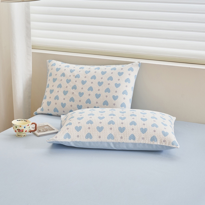 91家纺网 家纺一手货源 找家纺 简如 2026新款里外全棉华夫格夏凉被四件套 麦香