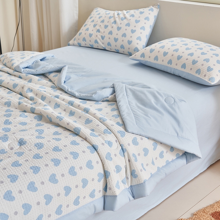 91家纺网 家纺一手货源 找家纺 简如 2026新款里外全棉华夫格夏凉被四件套 麦香