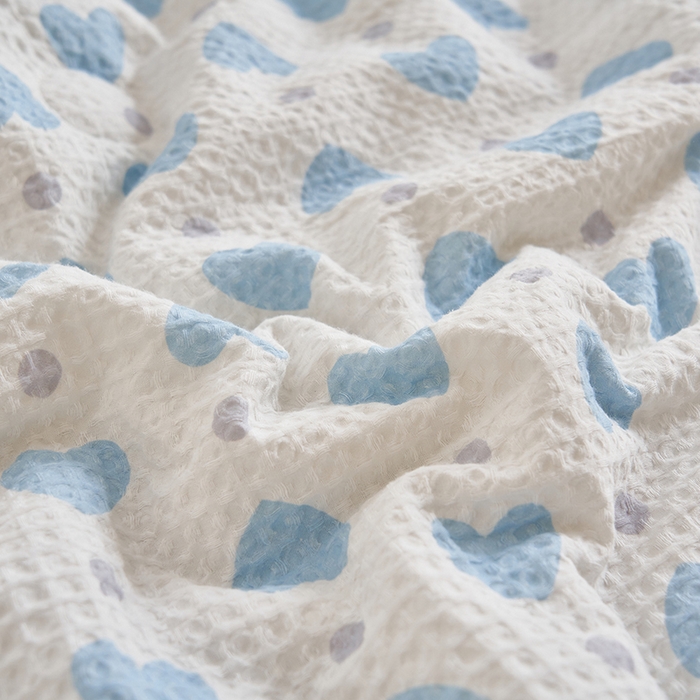 91家纺网 家纺一手货源 找家纺 简如 2026新款里外全棉华夫格夏凉被四件套 麦香