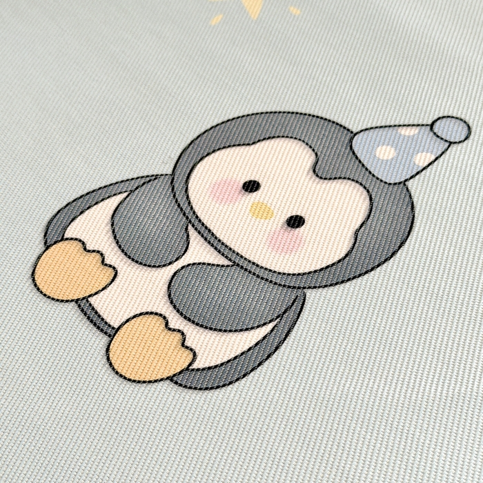 91家纺网 家纺一手货源 找家纺 萌宝家纺 2026新款A类儿童冰丝席900D加厚加密冰藤软席幼儿园席子 可爱小企鹅