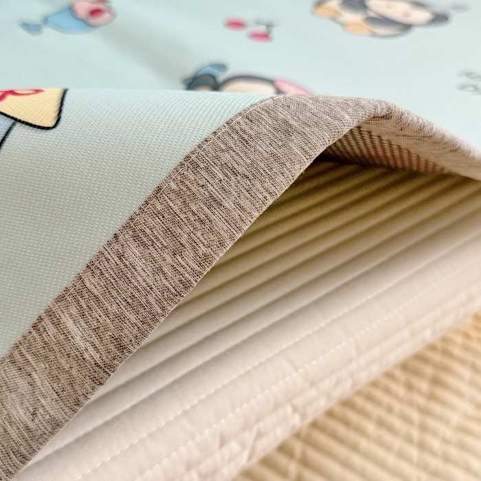 91家纺网 家纺一手货源 找家纺 萌宝家纺 2026新款A类儿童冰丝席900D加厚加密冰藤软席幼儿园席子 可爱小企鹅