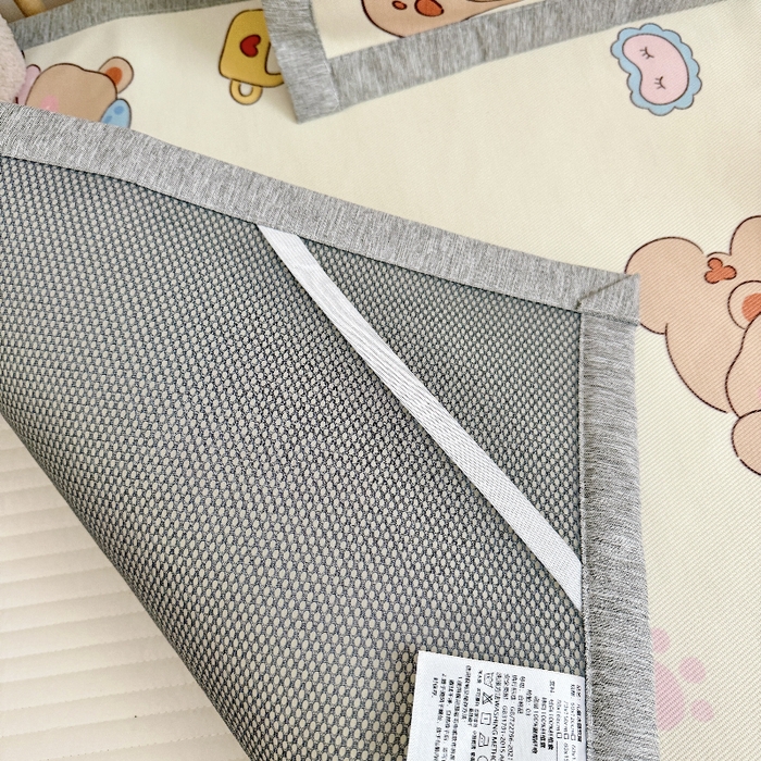 91家纺网 家纺一手货源 找家纺 萌宝家纺 2026新款A类儿童冰丝席900D加厚加密冰藤软席幼儿园席子 可爱小熊