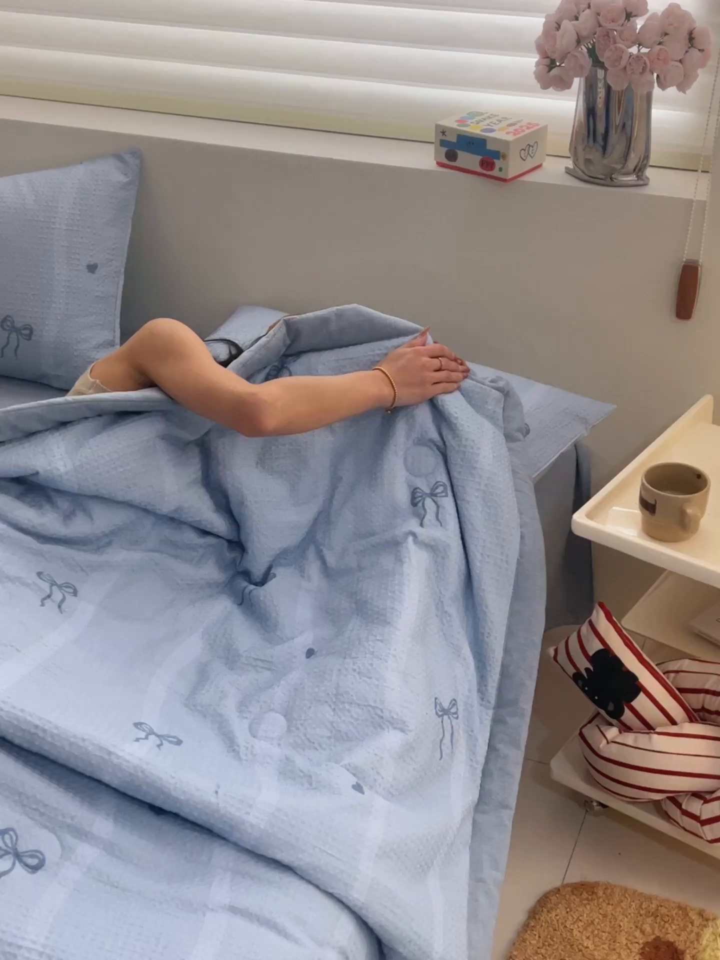 91家纺网 家纺一手货源 找家纺 简如 2026新款里外全棉华夫格夏凉被四件套 茹梦-蓝