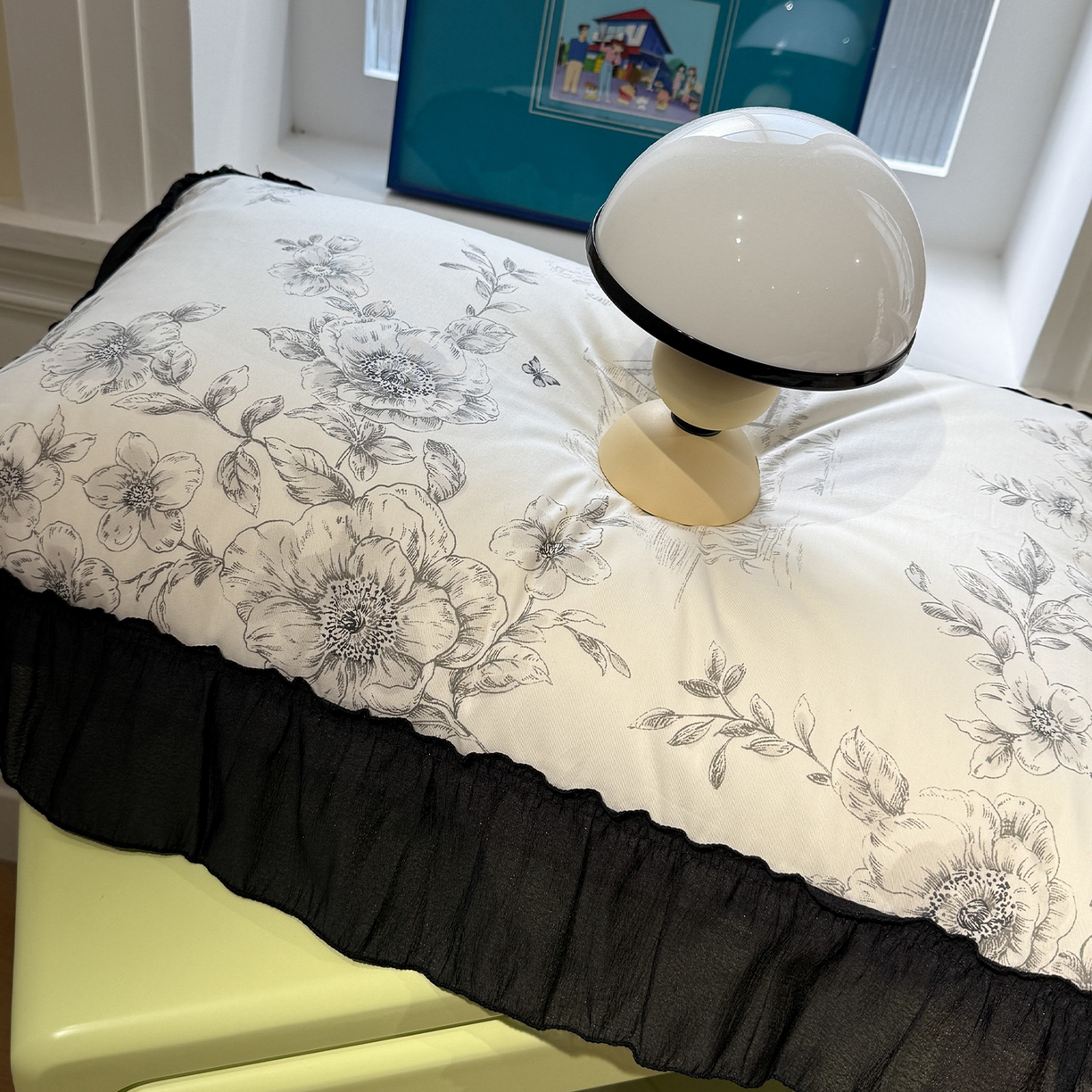 91家纺网 家纺一手货源 找家纺 （总）蓝邻家纺 2026新款全棉复古风真丝皱花边夏被夏被四件套