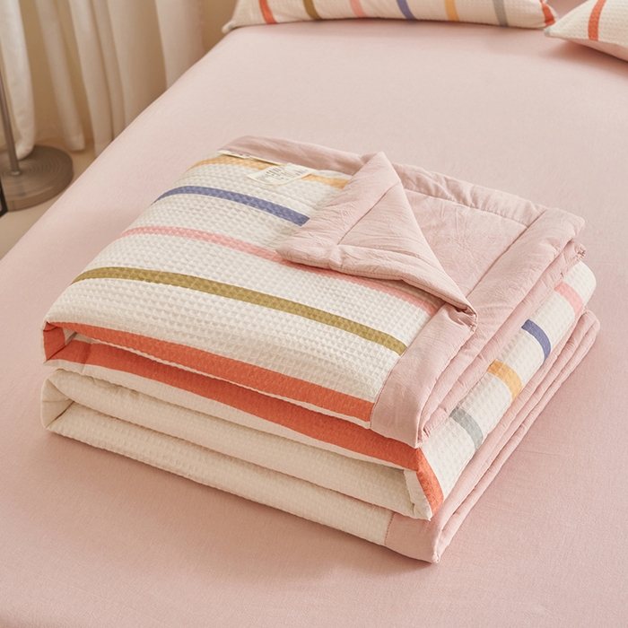 91家纺网 家纺一手货源 找家纺 简如 2026新款里外全棉华夫格夏凉被四件套 拾陌