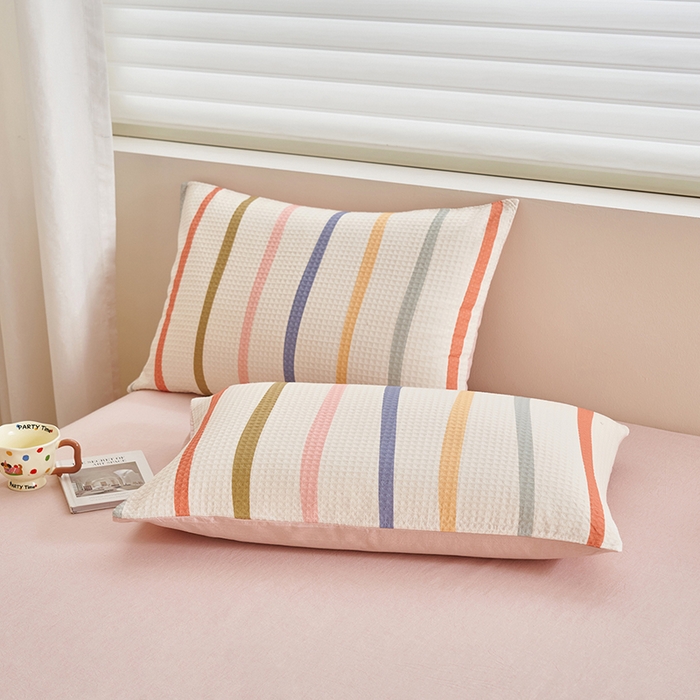 91家纺网 家纺一手货源 找家纺 简如 2026新款里外全棉华夫格夏凉被四件套 拾陌