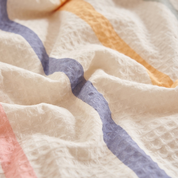 91家纺网 家纺一手货源 找家纺 简如 2026新款里外全棉华夫格夏凉被四件套 拾陌