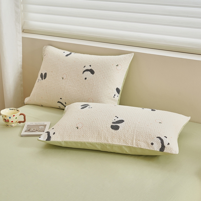 91家纺网 家纺一手货源 找家纺 简如 2026新款里外全棉华夫格夏凉被四件套 苏潘达-米