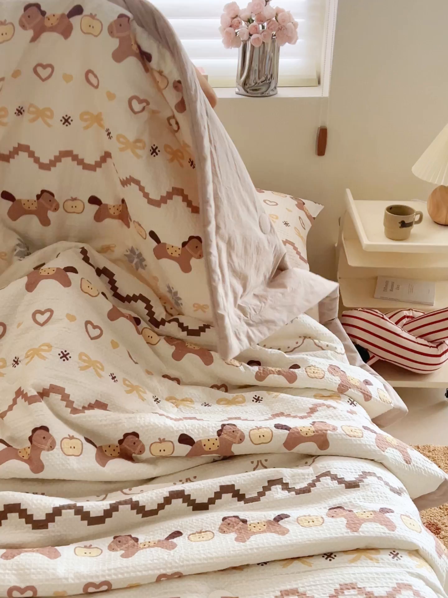 91家纺网 家纺一手货源 找家纺 简如 2026新款里外全棉华夫格夏凉被四件套 星语星愿