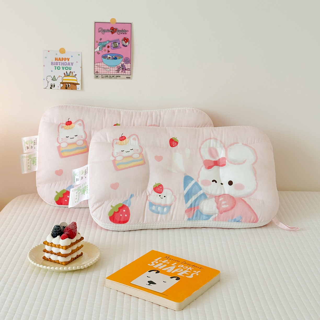 91家纺网 家纺一手货源 找家纺 嗨生活 2026新款冰豆豆枕芯大版卡通儿童枕芯幼儿园枕芯枕头枕芯 萌小兔