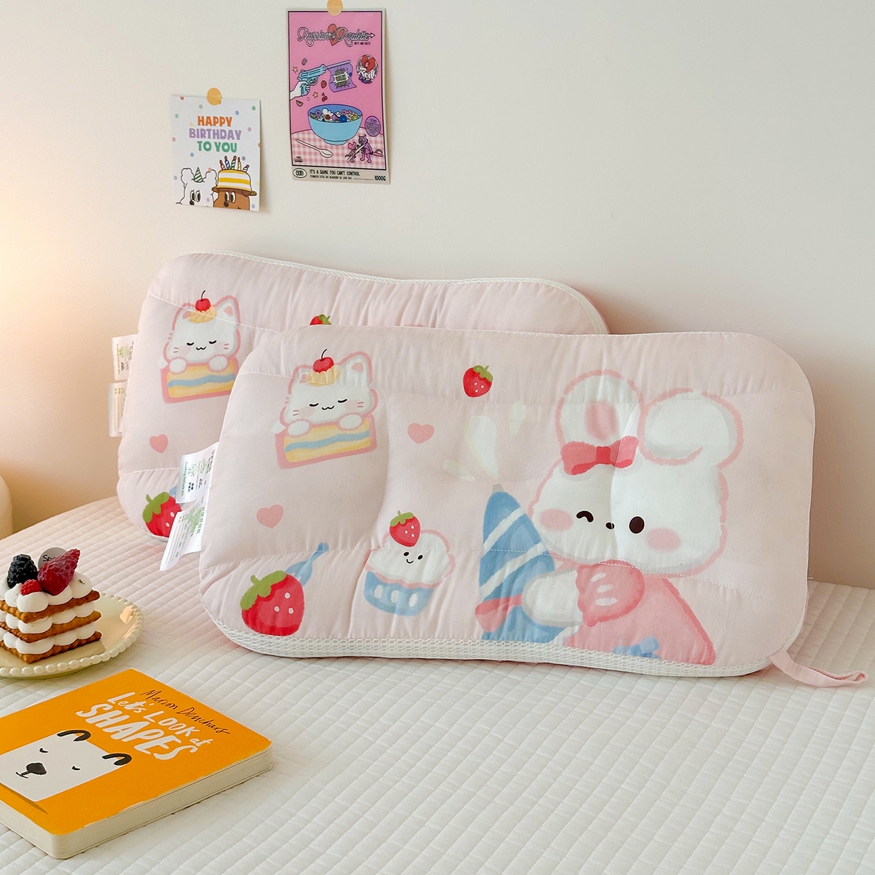 91家纺网 家纺一手货源 找家纺 嗨生活 2026新款冰豆豆枕芯大版卡通儿童枕芯幼儿园枕芯枕头枕芯 萌小兔