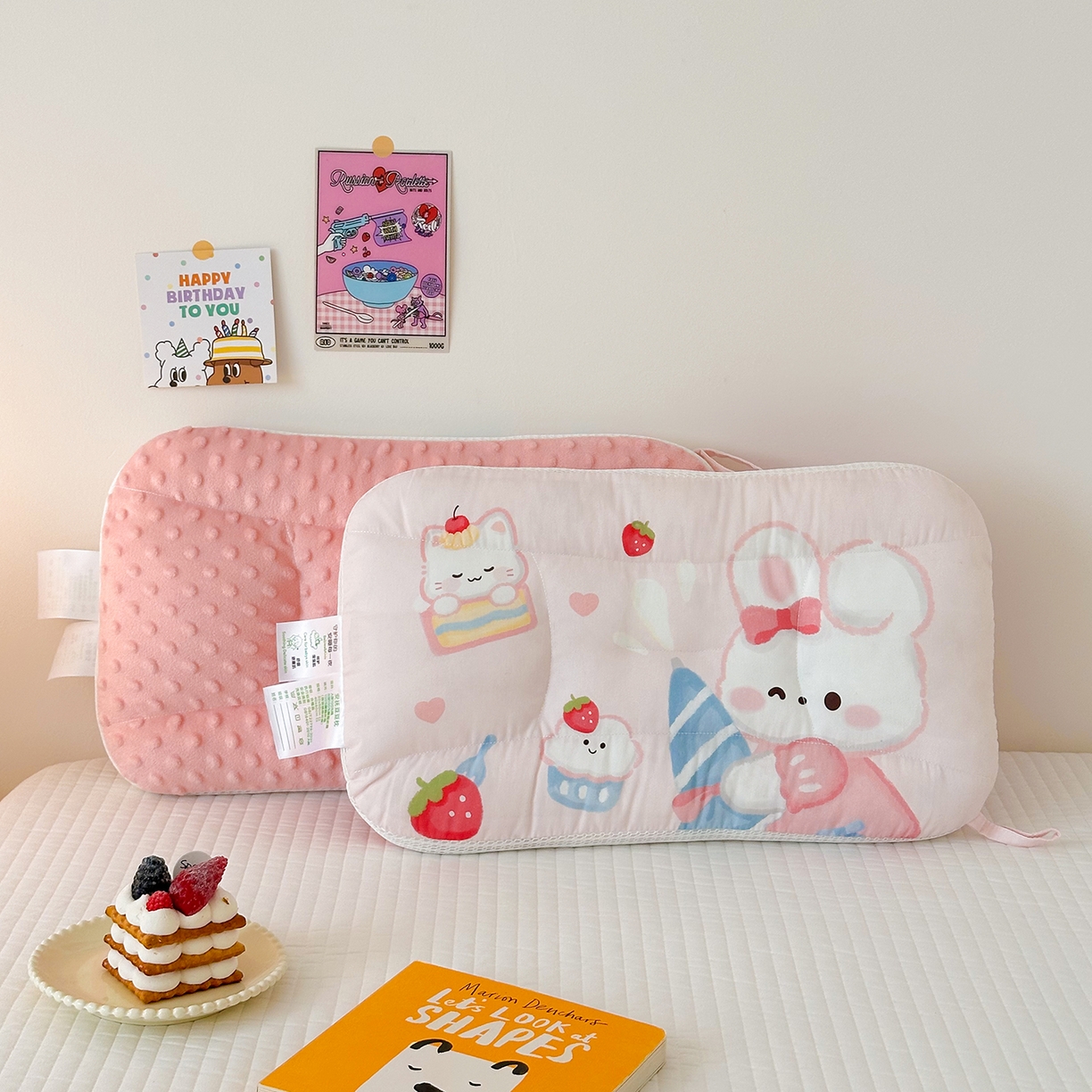 91家纺网 家纺一手货源 找家纺 嗨生活 2026新款冰豆豆枕芯大版卡通儿童枕芯幼儿园枕芯枕头枕芯 萌小兔