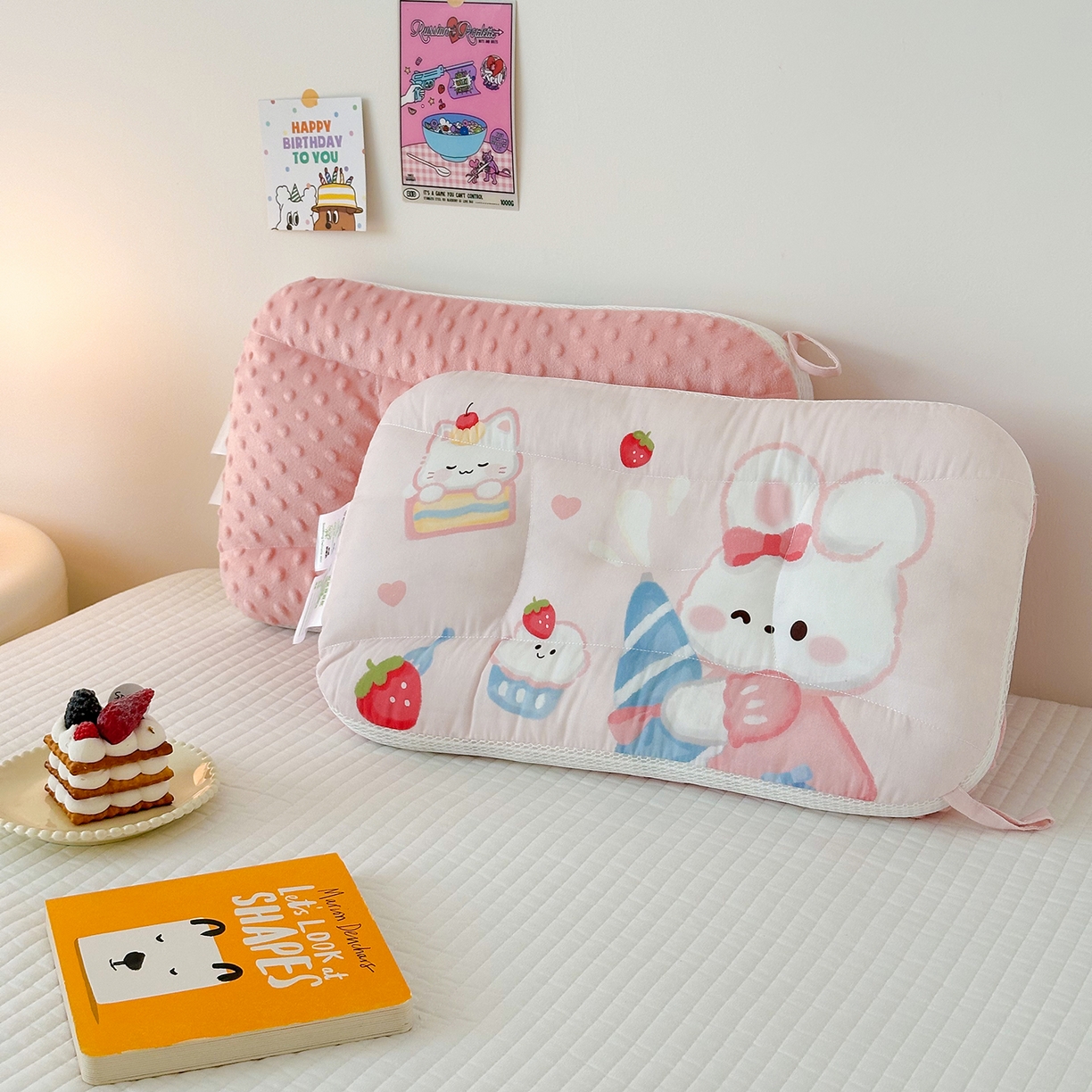 91家纺网 家纺一手货源 找家纺 嗨生活 2026新款冰豆豆枕芯大版卡通儿童枕芯幼儿园枕芯枕头枕芯 萌小兔