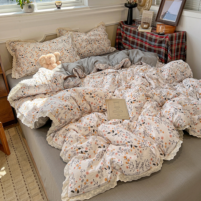 91家纺网 家纺一手货源 找家纺 （总）繁花家居 2026镂空花边系列夏被夏凉被空调被高克重木棉泡芙棉软糯亲肤四件套学生三件套