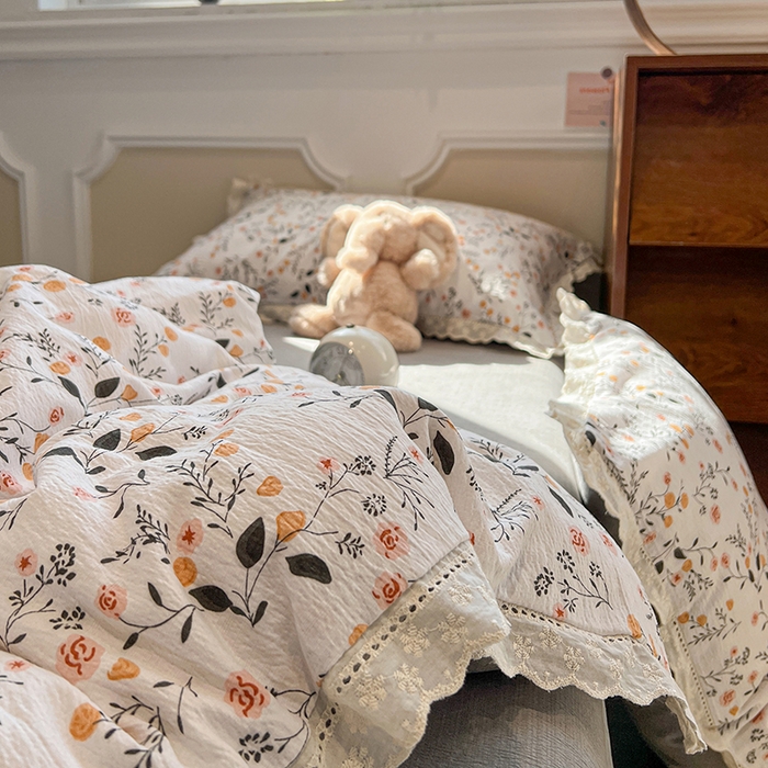 91家纺网 家纺一手货源 找家纺 （总）繁花家居 2026镂空花边系列夏被夏凉被空调被高克重木棉泡芙棉软糯亲肤四件套学生三件套