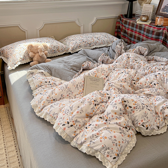 91家纺网 家纺一手货源 找家纺 （总）繁花家居 2026镂空花边系列夏被夏凉被空调被高克重木棉泡芙棉软糯亲肤四件套学生三件套